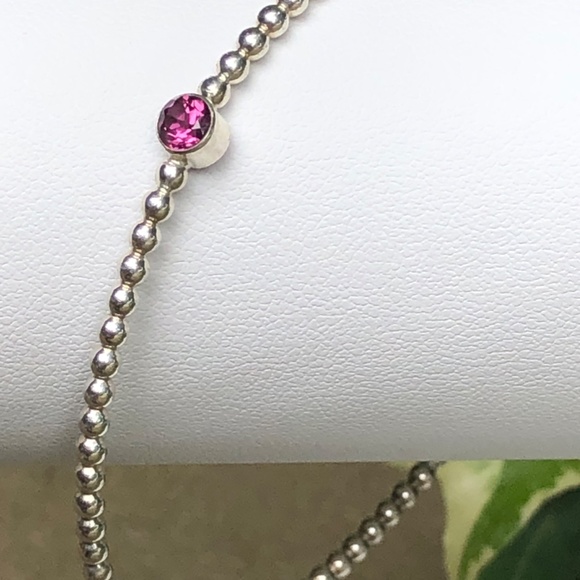 Dainty Garnet and Silver Bracelet - Picture 5 of 10